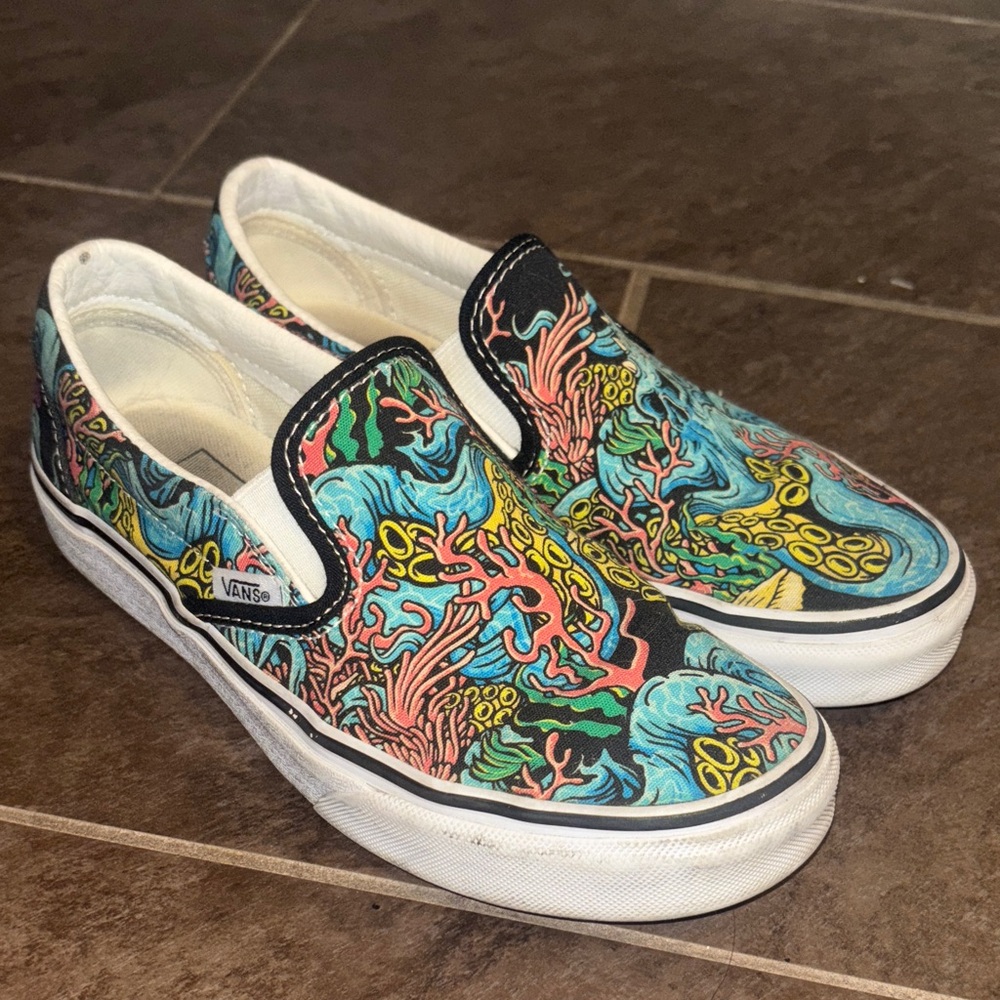 Vans Octo Coral Reef Patterned Slip-Ons
